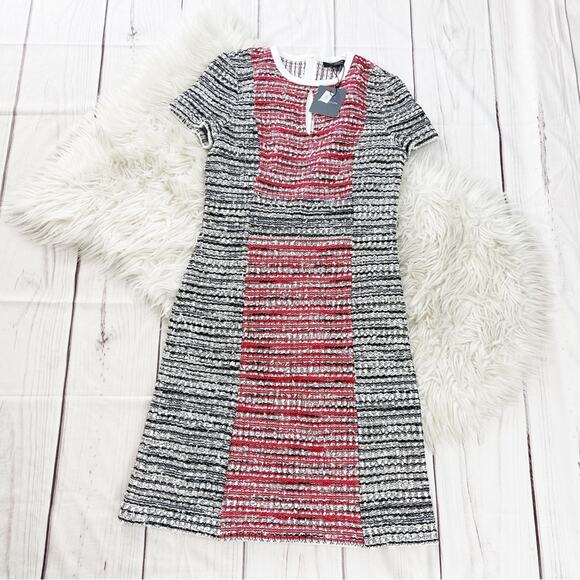 St. John Collection Amelia Women's Tweed Colorblock Sheath Dress Size 4 - Picture 3 of 7